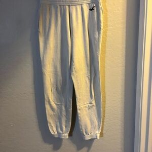 Hollister White Sweatpants with Black Logo